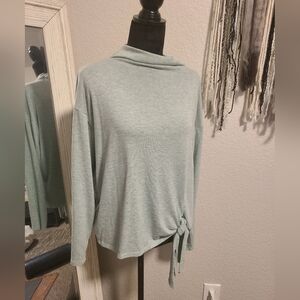Light Green Tie-Front Sweater